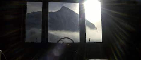 View of The Butte from the picture window in the dining area. VRBO.