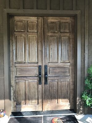 Enter through the 18th century Spanish Colonial doors from Guatemala