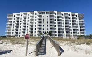 Located inside a low-density building directly on the beach!