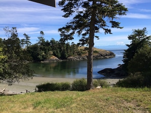 Protected cove with sandy beach
