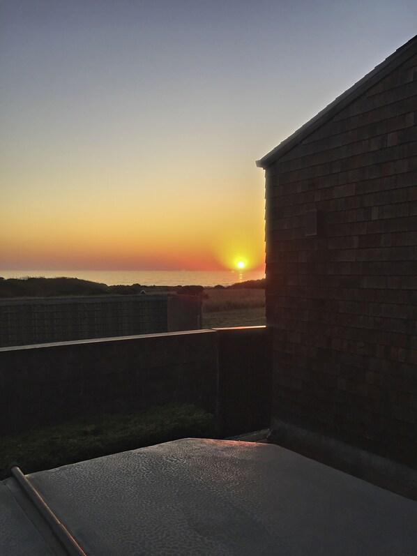 Sunset view from the hot tub