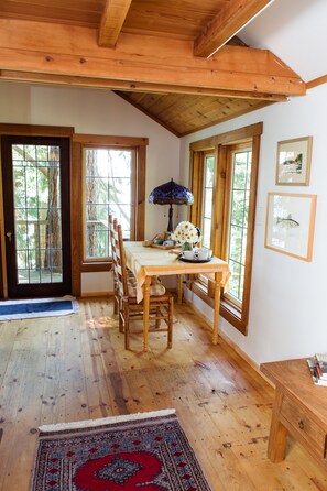 Upstairs entrance; small table with electric tea kettle & coffee, tea, & coco.