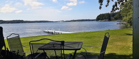 Lake/dunes view.. 40 ft dock for your use. Removed mid september