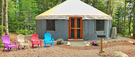 Norumbega Mtn Yurt - this spacious 700 sq ft yurt comfortably sleeps up to 6 ppl