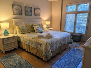 First floor master bedroom.  Fixtures updated Novemebr 2023