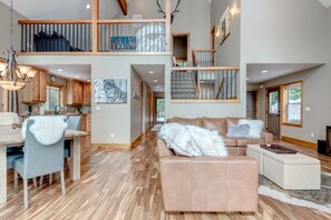 Open living/dining/kitchen space