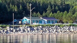 Cottages seen from the water