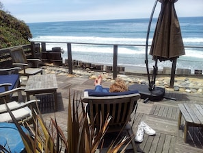 Relaxing on the landing with views forever
