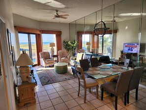 Living and dining room.