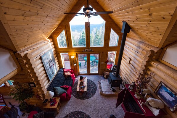 Large living area with south facing windows 