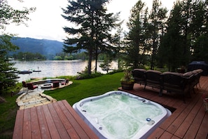 Soak in the hot tub after getting out of the lake.