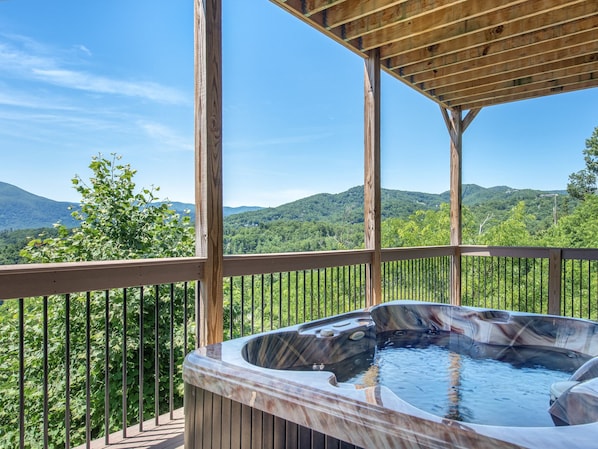 Come on In! - The water is perfect in the hot tub. After all, vacation is all about relaxation - when the adventuring is done for the day!