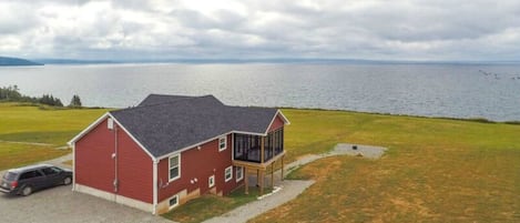 Aerial shot of cottage