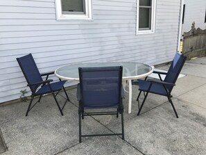 Back seating. Updated pictures to come w/ new table and umbrella!