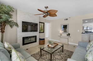 View of living room from balcony access slider