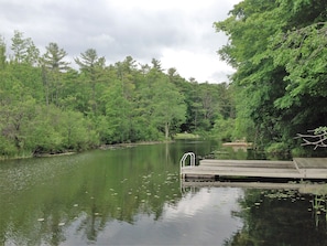 View from your private dock, looking north towards Stockbridge Bowl. 