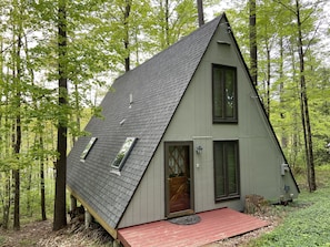 It's a 1971 vintage A-Frame cottage. Brand new roof and skylights in 2019.