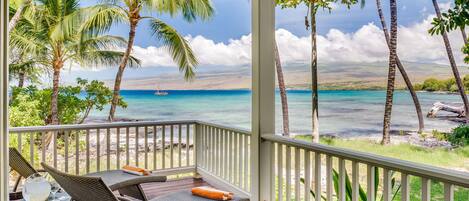 Amazing Ocean and Kohala Mountain Views From the Primary Bedroom Lanai.