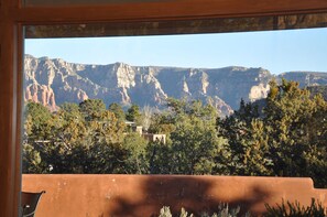 View of Mogollon Rim from patio, kitchen and great room