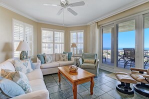 Oceanfront Living Area with Flat Screen TV