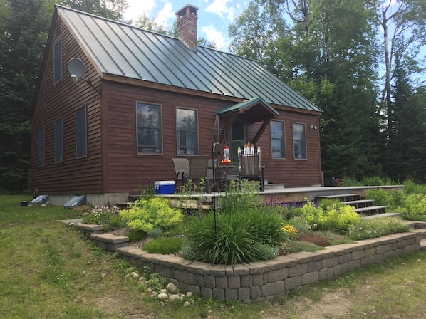 Front of house with deck for hanging out 