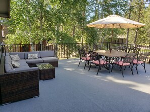 Outdoor living space off kitchen.