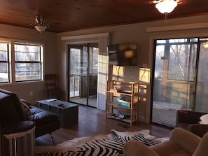 Living room with lots of windows