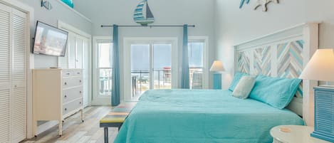 Master bedroom facing the Gulf. 