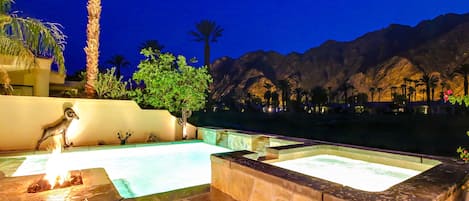 Pool and Spa. On golf course and great view of the night-lit Santa Rosa Mtns.