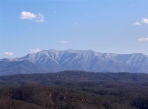 Enjoy the view of Mt. LeConte from our deck while rocking your cares away