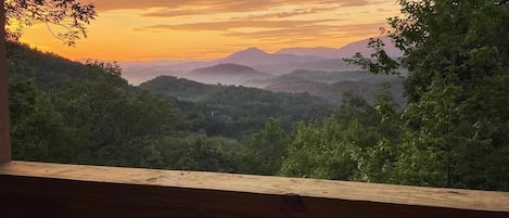 Wouldn't you like to wake up to this sunrise from the deck of Bear Haven?