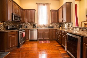Kitchen with wine cooler