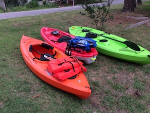 Kayaks available at the property for rent cheap!