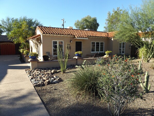 The front of The Wilshire House with the large front patio