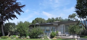 view of guest house from main house