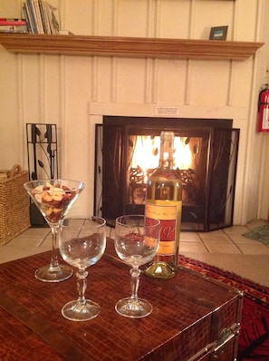 Fire and wine after hard playing