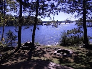 Fire pit on the waters edge