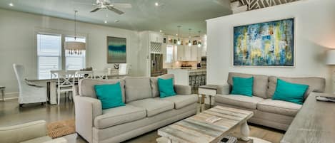 Living room with open floor plan