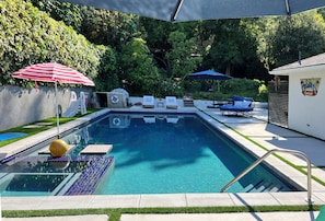 large (20x40) pool heated in season (May-Sept). Optional hot tub year-round.