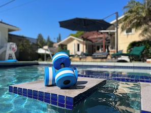 Workout in the pool during summer months