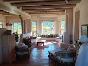 Living Room - Expansive Unobstructed Mountain Views - Southwest style furniture