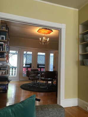 living room into music room / library