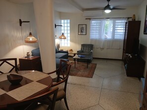Dining and living room area with A/C.