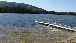 You can launch your boat next to the dock and tie it up there.