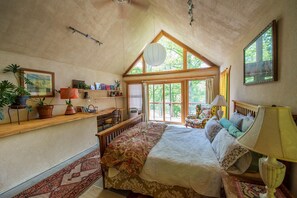 Upstairs bedroom, south facing wall of windows, beautiful views & lots of light