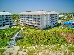 Ariel view beach side.