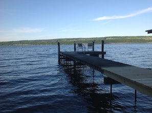 Dock with ability to tie up boats, great swimming