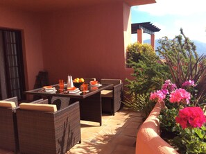 Dining on the terrace