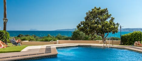 Views of Gibraltar and North Africa from both pools