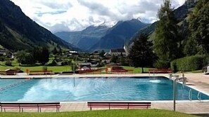 This is the village pool, a 10 mins walk from the apartment, entrance fee aplies